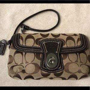 Coach logo wristlet